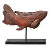 Dragon Koi Teakwood Sculpture