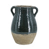Green Terracotta Accent Vase with Small Handles