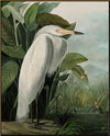 White Heron Framed Canvas Art