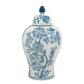 Blue and White Porcelain Lidded Jar with Floral Motifs