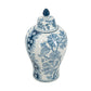 Blue and White Porcelain Lidded Jar with Floral Motifs