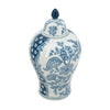 Blue and White Porcelain Lidded Jar with Floral Motifs