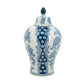 Blue and White Porcelain Lidded Jar with Floral Motifs