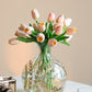 Glass Accent Vase with Gold Floral Motifs