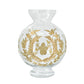 Glass Pedestal Vase with Gold Floral Motifs