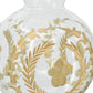 Glass Pedestal Vase with Gold Floral Motifs