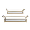 Gold Decorative Tray with Mirrored Surface