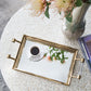 Gold Decorative Tray with Mirrored Surface