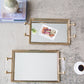 Gold Decorative Tray with Mirrored Surface
