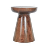 Brown Pedestal Accent Table