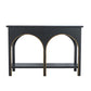 Black Wooden Console Table with Gold Accents