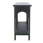 Black Wooden Console Table with Gold Accents