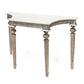 White Washed Mango Wood Console Table with White Marble Top