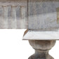 White Washed Mango Wood Console Table with White Marble Top