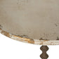 Round Side Table with Distressed White Top