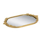 Gold Mirrored Tray with Floral Accents