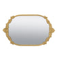 Gold Mirrored Tray with Floral Accents