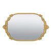 Gold Mirrored Tray with Floral Accents