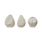 Stoneware Vases with Debossed Lines, White, Set of 3