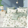 3 Piece Luxury 100% Cotton Duvet Cover Set, Grey Floral, Queen