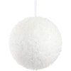 8" Iced Ball Ornament  Clear White