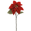 23" Velvet Poinsettia Spray  Red