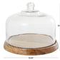 Mango Wood Cake Stand with Glass